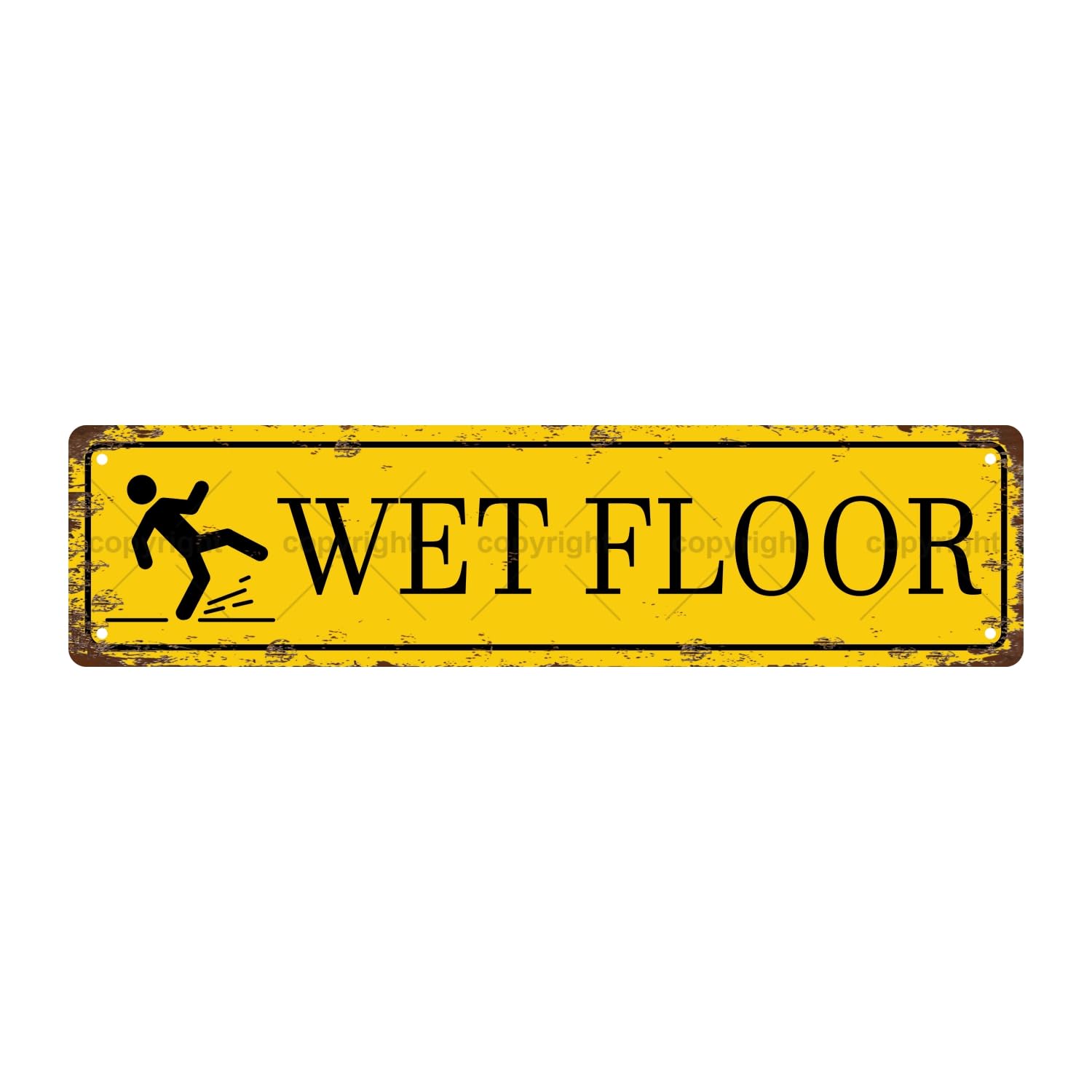Wet Floor Attention Metal Tin Street Sign Bar Cafe Garage Cave Home Room Wall Bathroom Farmhouse Garden Porch Patio Decor,4x16 Inch