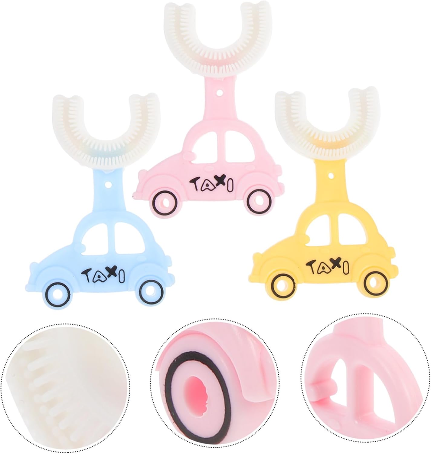 3pcs U Shaped Silicone Toothbrush for Boys and Manual Teeth Cleaning Brush with Design Soft Material for Healthy Oral Care