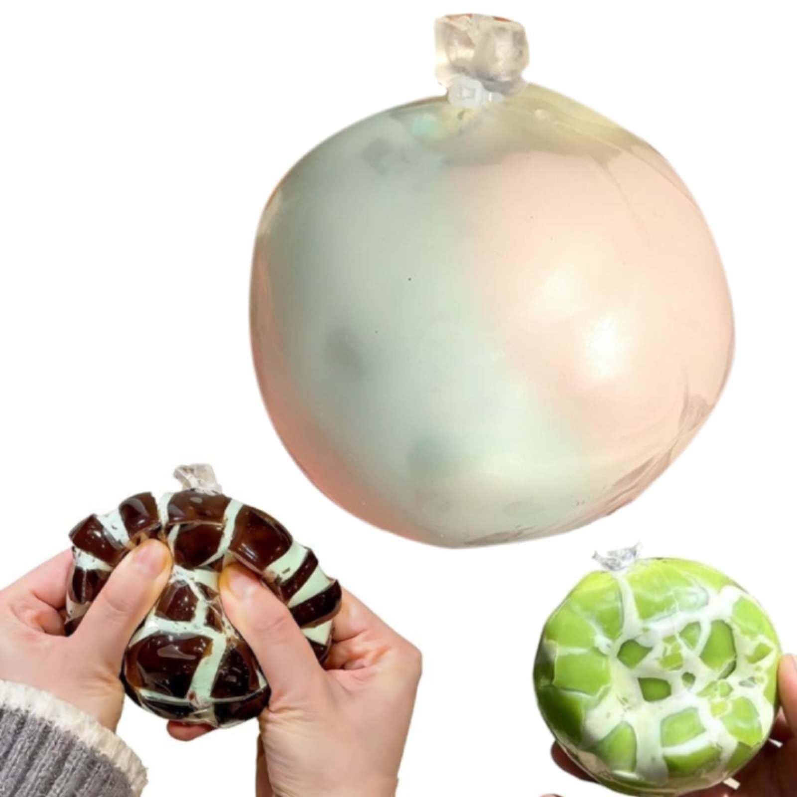 Wax Cracking Stress Ball, Crispy Squishy Fidget Toy, Chocolate Squishiy Snowball Stress Relief Sensory Squeeze Toy for Adults (Rainbow)