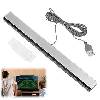 Sensorleiste USB Kompatibel mit Wii und Wii U Konsole zubehör Ersatz Infrarot LED Sensor Bar mit Halterung & 2m Kabel Einfacher Anschluss Präzise Bewegungsverfolgung