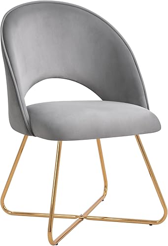 Furniliving Silla de tocador moderna de terciopelo, silla de comedor con respaldo medio para tocador, silla de maquillaje tapizada, silla de sala de disponible en Yaxa Colombia