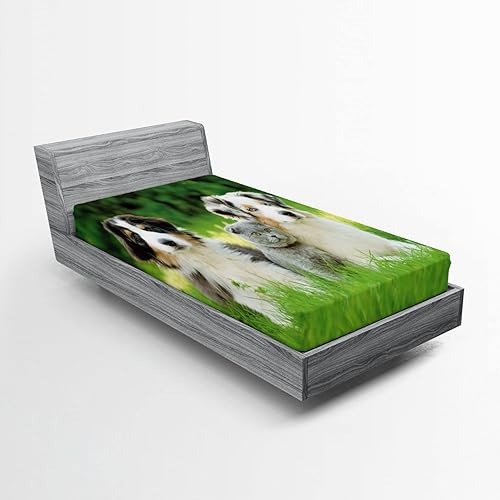 Miniatura 88 de Ambesonne Sábana bajera étnica, primer plano de degradado vertical, efecto de teñido anudado hippie Alter Life, impresión artística retro, ropa de