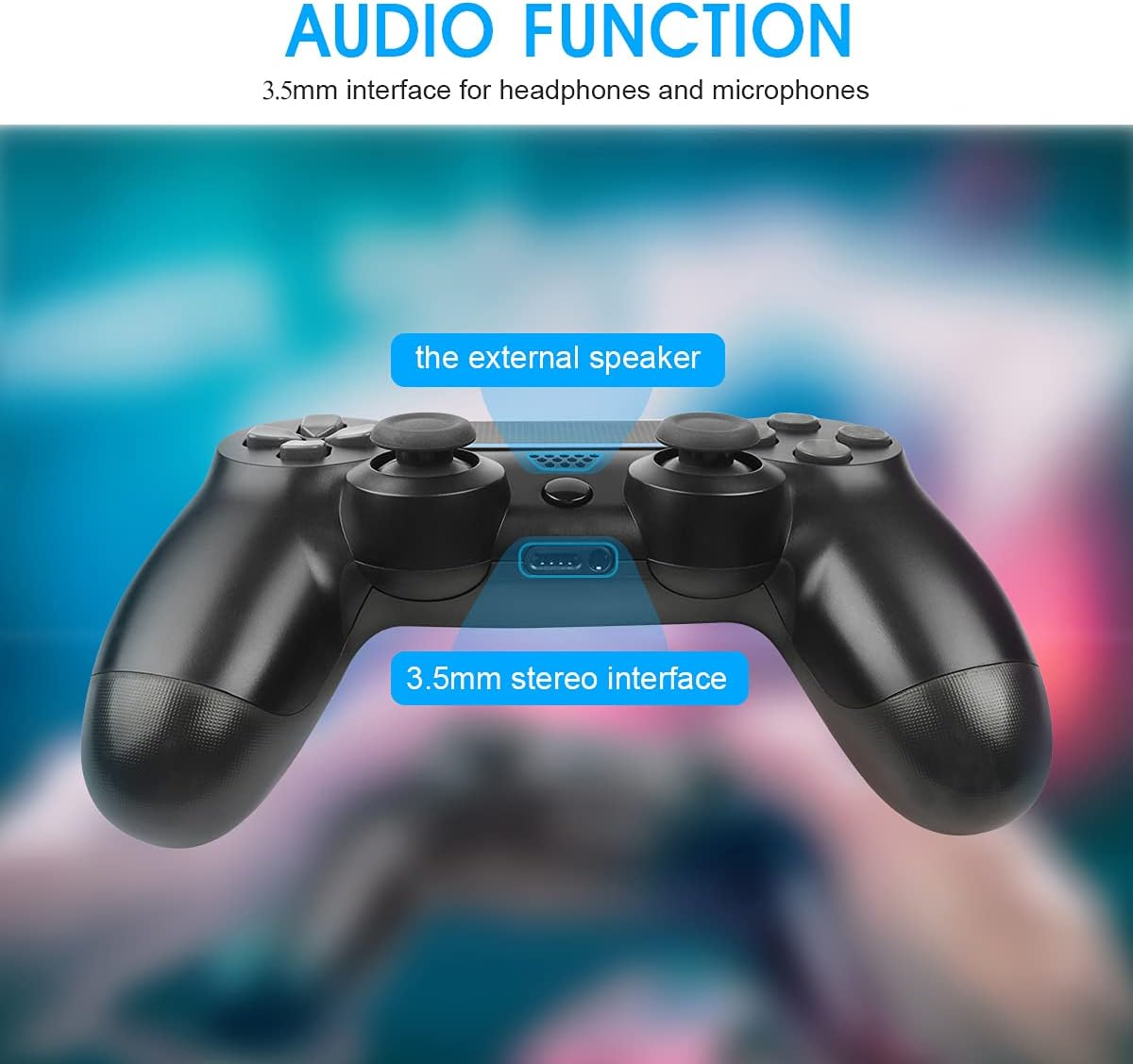 Controller showing audio function ports
