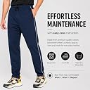 JUHRAF Men's Teri Cotton Blend Track Pants | Mid Rise Joggers with Pockets | Regular Fit Side Piping Lower | Gym Sports Workout Running Track Pants | Plus Size S to 6XL (in, Alpha, L, Plus, Blue) gallery image