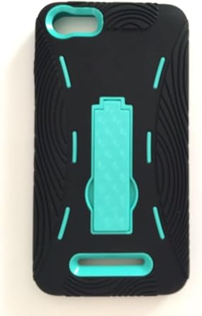 Compatible for BLU XL V0030UU Premium Rugged Heavy Duty Drop Proof Case with Kickstand -Black Teal