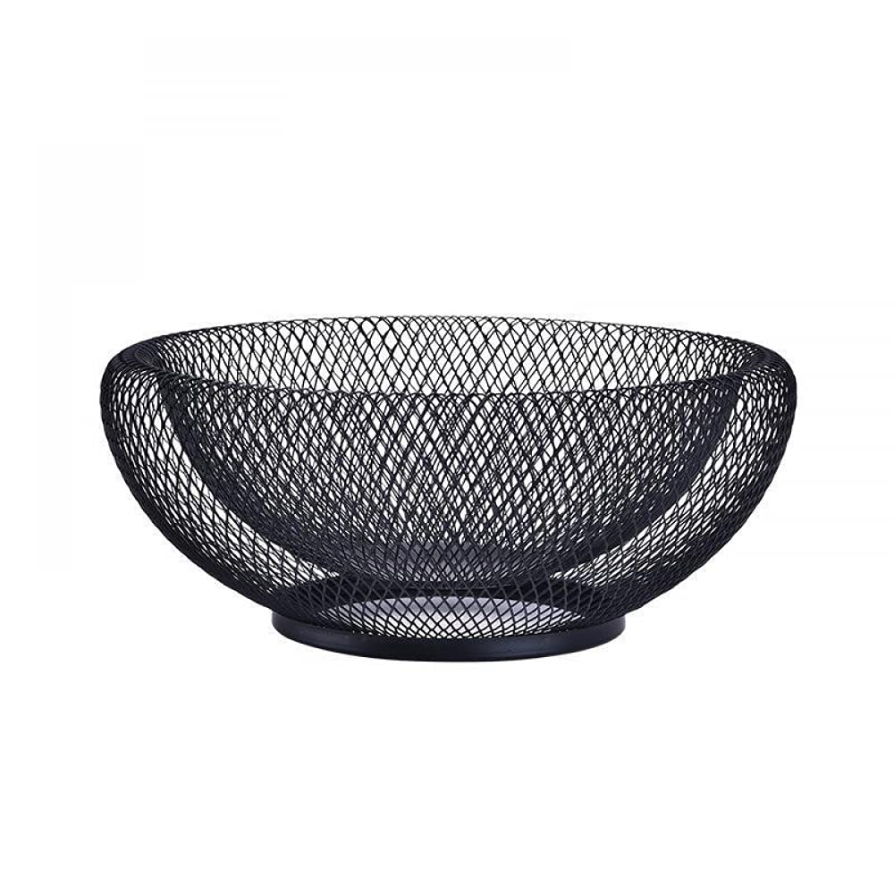 CNfhFRY fruit bowl， Metal Mesh Countertop Fruit Snacks Basket , Large Black Decorative Table Centerpiece Holder for Bread, Candy