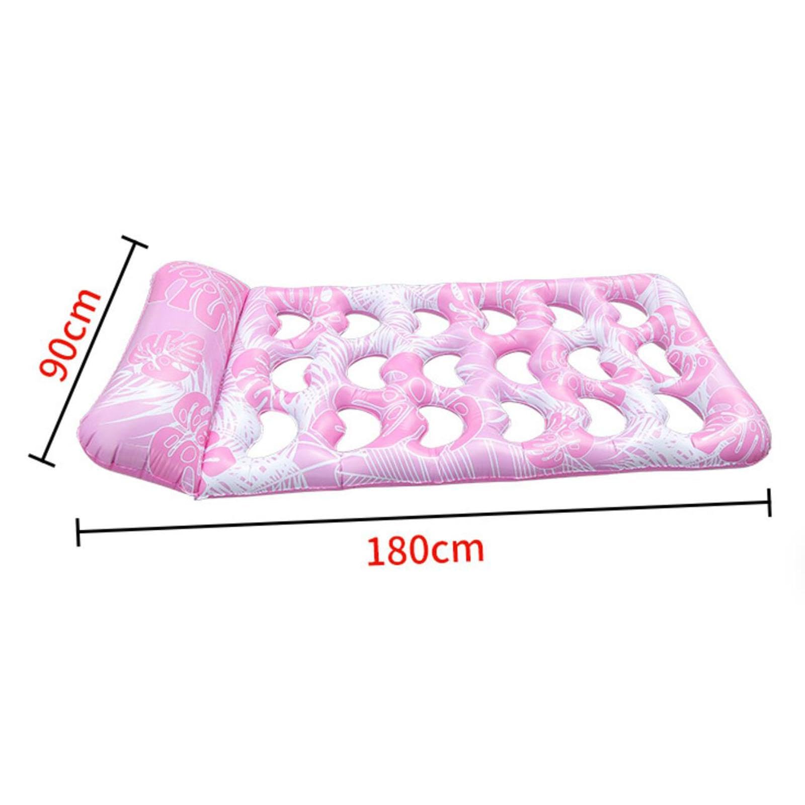 Colchoneta Flotante Inflable para Piscina, Tumbona Flotante para Agua, Balsa para Césped, Rosa, Individual