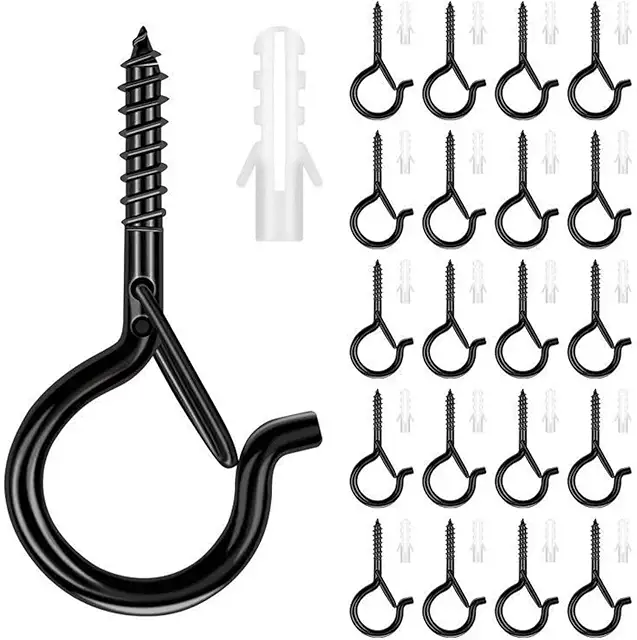 Gancho para toldo LBJFYHJN - 20 ganchos de acero inoxidable con tornillo de seguridad