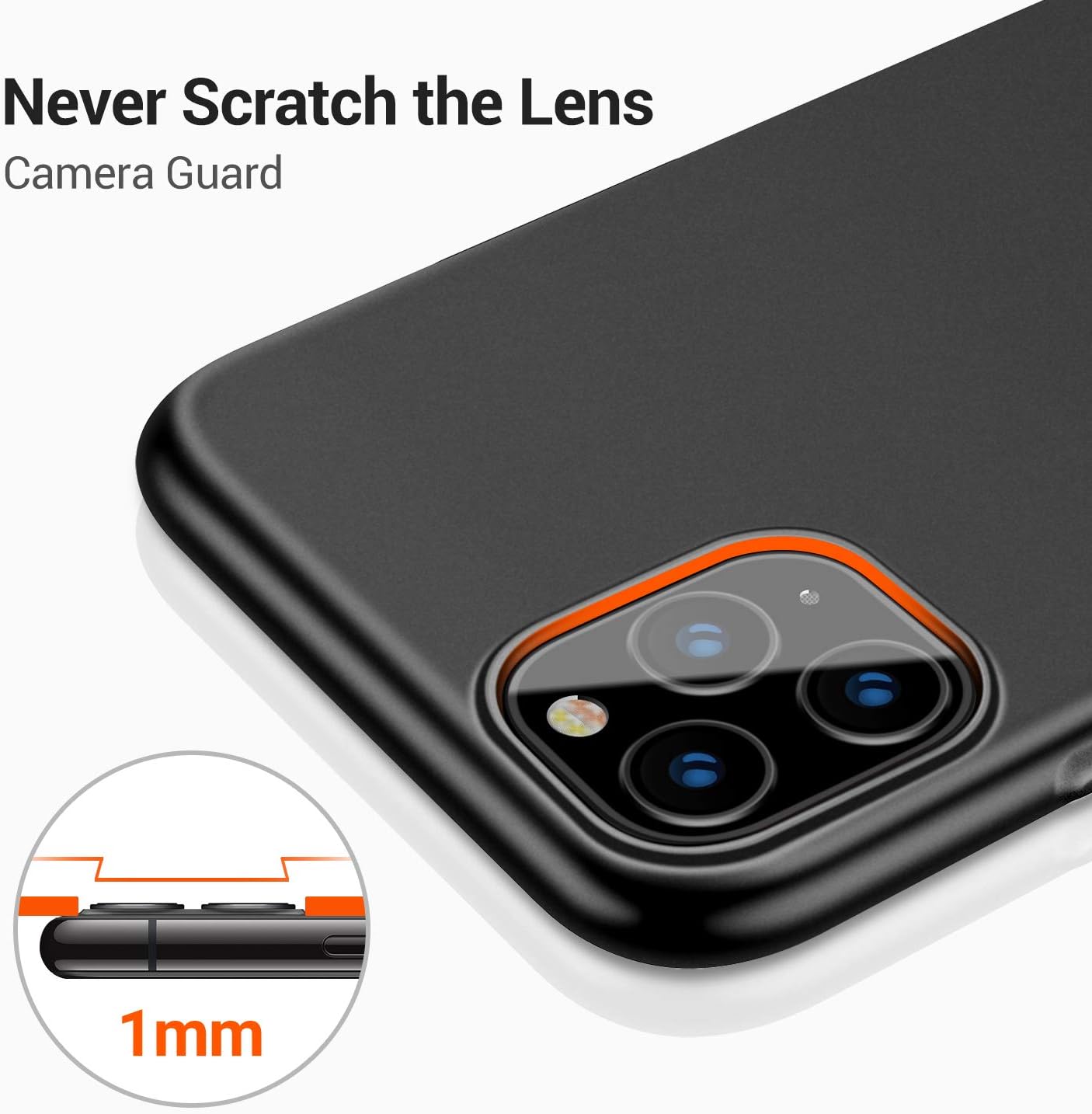 TORRAS Slim Fit Compatible for iPhone 11 Pro Case, Ultra-Thin Lightweight [Slim Yet Protective] Non-Slip Matte Texture with Comfortable Grip for iPhone 11 Pro Case 5.8", Space Black