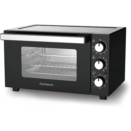 Corberó CHSG2030B Horno Sobremesa 30 litros, Color Negro, Potencia 1500 W,  Función Convección, Rustepollos, Control Manual, Temporizador 90 Min, Doble  Cristal, Parrilla Cromada, 2 Bandejas : Amazon.es: Hogar y cocina