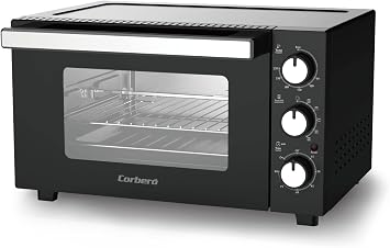 Corberó CHSG2030B Horno Sobremesa 30 litros, Color Negro, Potencia 1500 W,  Función Convección, Rustepollos, Control Manual, Temporizador 90 Min, Doble  Cristal, Parrilla Cromada, 2 Bandejas : Amazon.es: Hogar y cocina