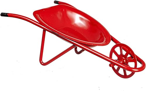 Casa de muñecas Carretilla de una sola rueda roja Miniatura Jardín Patio Accesorio 112 Casa de muñecas Carretilla de una sola rueda roja Miniatura Jardín Patio Accesorio 112