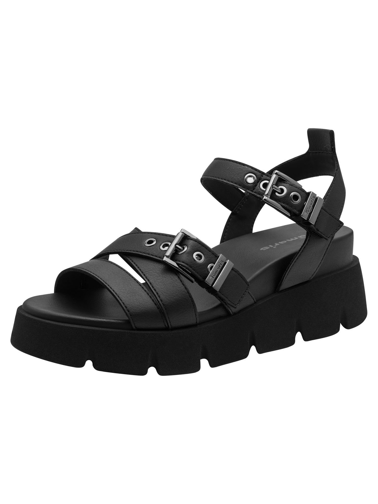 Tamaris Women's Noir Wedge Sandals