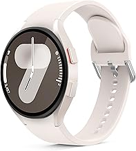 Higgs Strap Compatible with Samsung Galaxy Watch 7 6 5 4, Soft Silicone Sport Band, No Gap, 40mm 44mm Women Men, Unisex, Starlight, 20mm, Silicone, Water Resistant