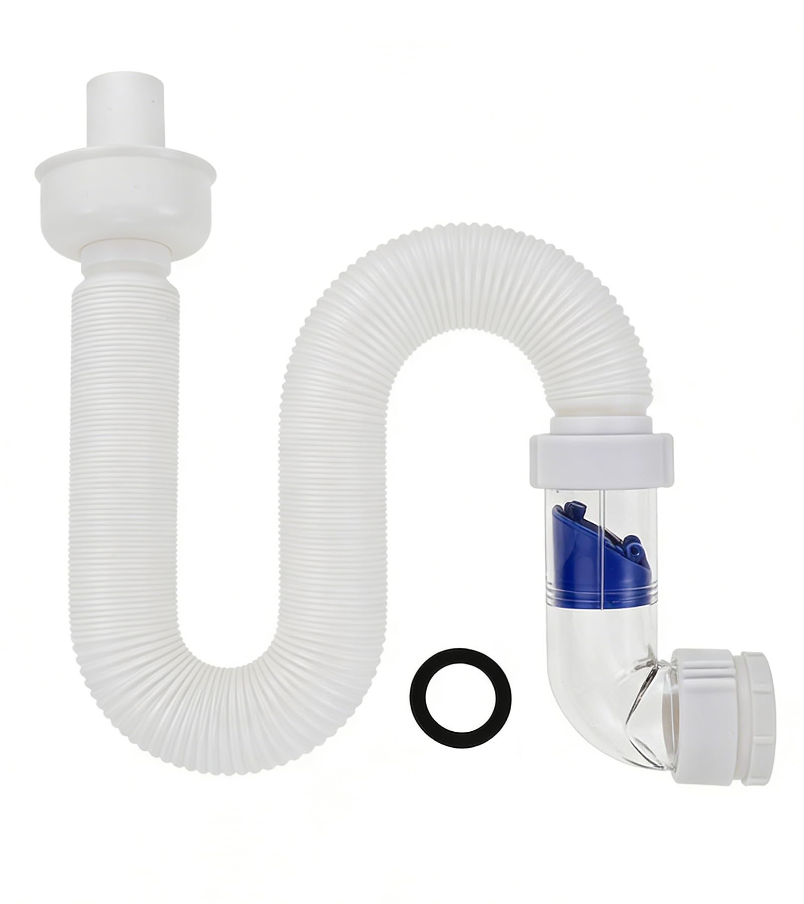 DRELD Waste Pipe 2in1, G1 1/4" & G1 1/2" Shower Plumbing Sink Pipe, Odour-Proof Drain Waste Trap Replaceable Drain Down Flexible Hose for Kitchen Sinks, Bathroom Basins, Shower Traps, Washing Machines