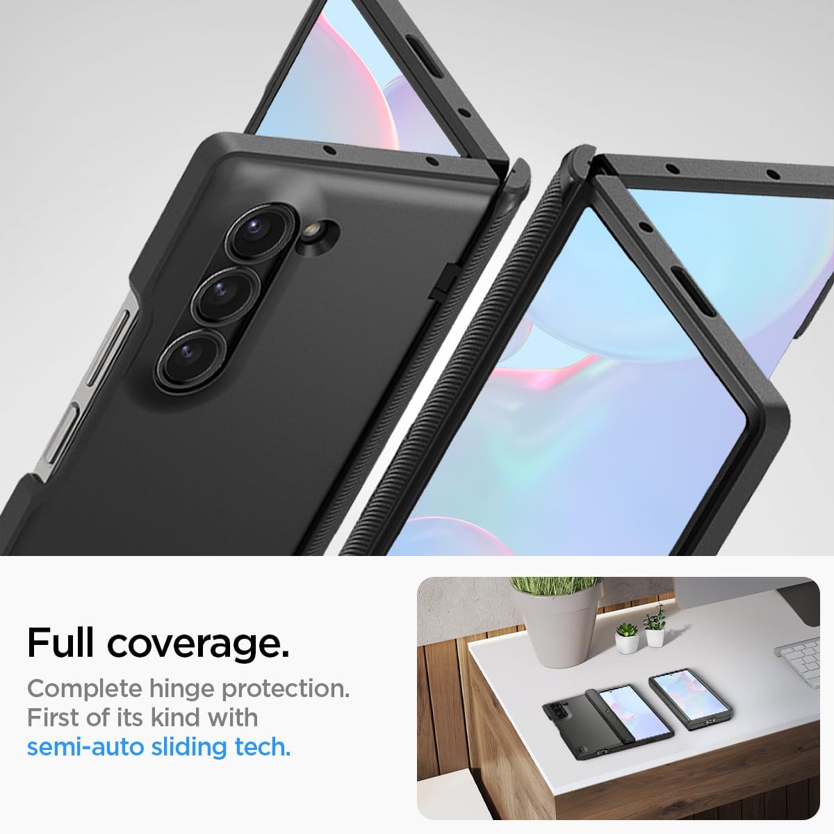 Spigen for Galaxy Z Fold 6 Case, Slim Armor Pro (2024) [Hinge Protection] - Black - Image 3