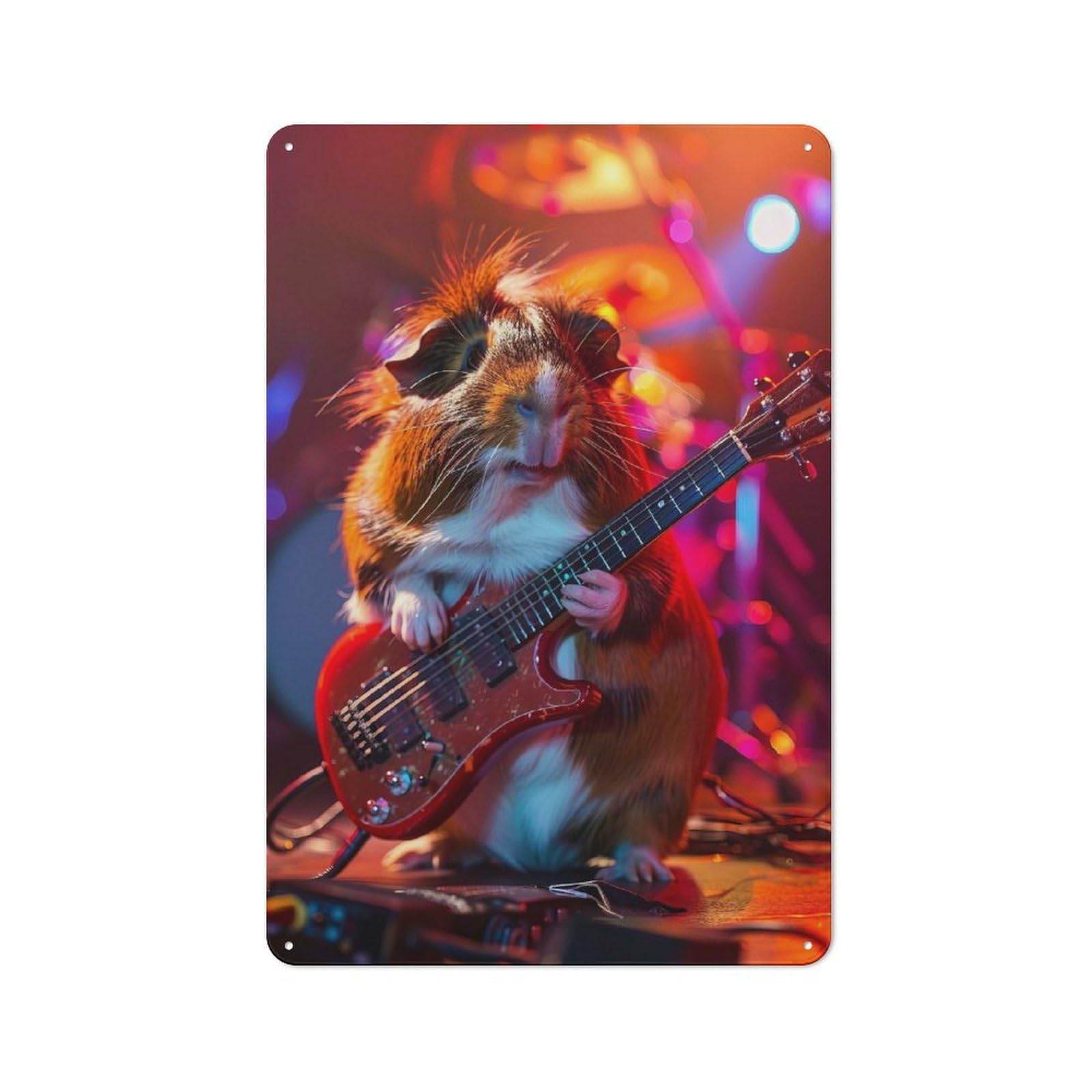 Everyday Guinea Pig Rock Decorative Tin Plaque 30x20cm, Room Wall Plaque for Bedroom, Kitchen, Office Or Living Room