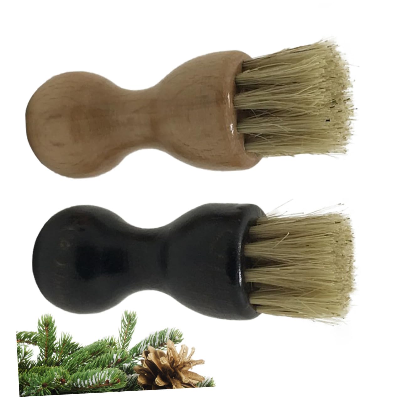 Operitacx 2 Piezas Cepillo para Zapatos de Cerdas Naturales de Madera de Haya Multifuncción para Limpieza y Pulido Oscuro Ligero y Duradero para Hogar