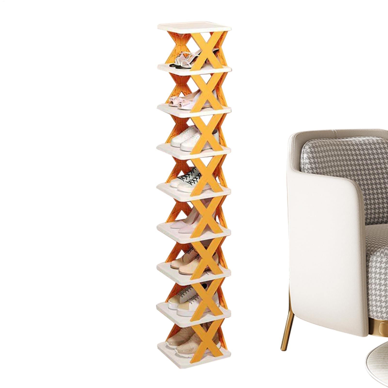 Vertikaler Schuhständer - Schuhregale | 9 Story Shoe Rack | Multi funktionaler vertikaler Organizer, tragbare Klappregale Kein Baugruppen -Slipper -Organisator für Badezimmer Eingangseingang kleine Wo