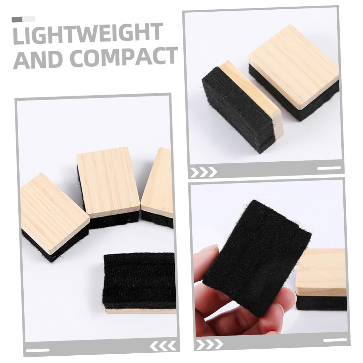 Uonlytech 3 Ensembles La Gomme Plumeau De Craie Eraseurs De Tableau Blanc Eraser Tableau Gamme Noir Planche Blanche Eraseurs En Classe Mini Gommes À Tableau Blanc En Bois 10 Pièces * 3
