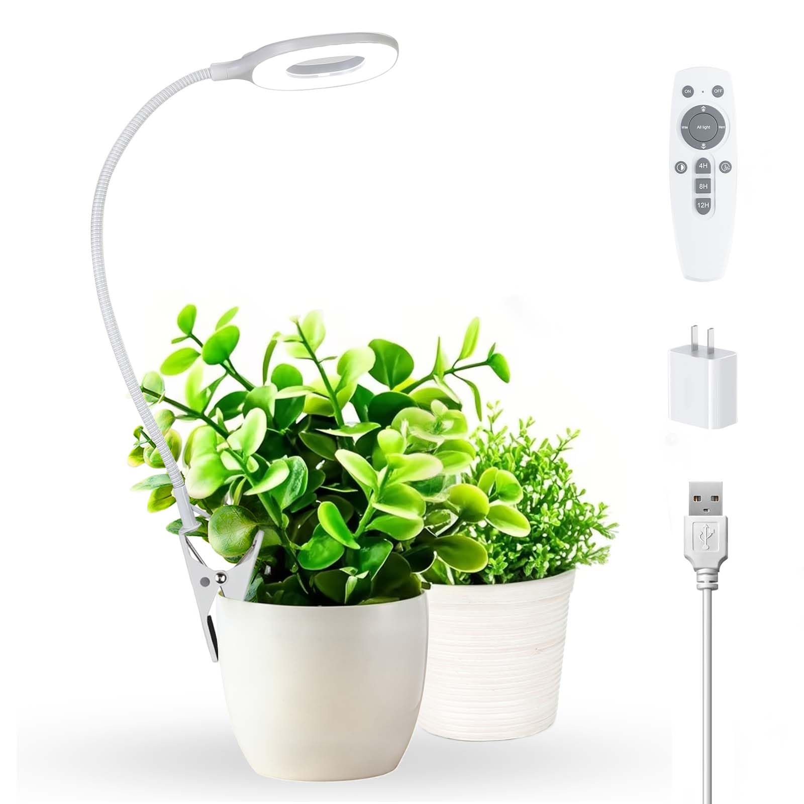 Lampe Horticole LED Spectre Complet 10W 56 LED Grow Light pour Plantes Intérieur