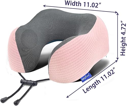 Miniatura 5 de napfun Almohada cervical para viajar, almohada cervical de viaje mejorada para avión, almohada de viaje de espuma viscoelástica 100% pura para
