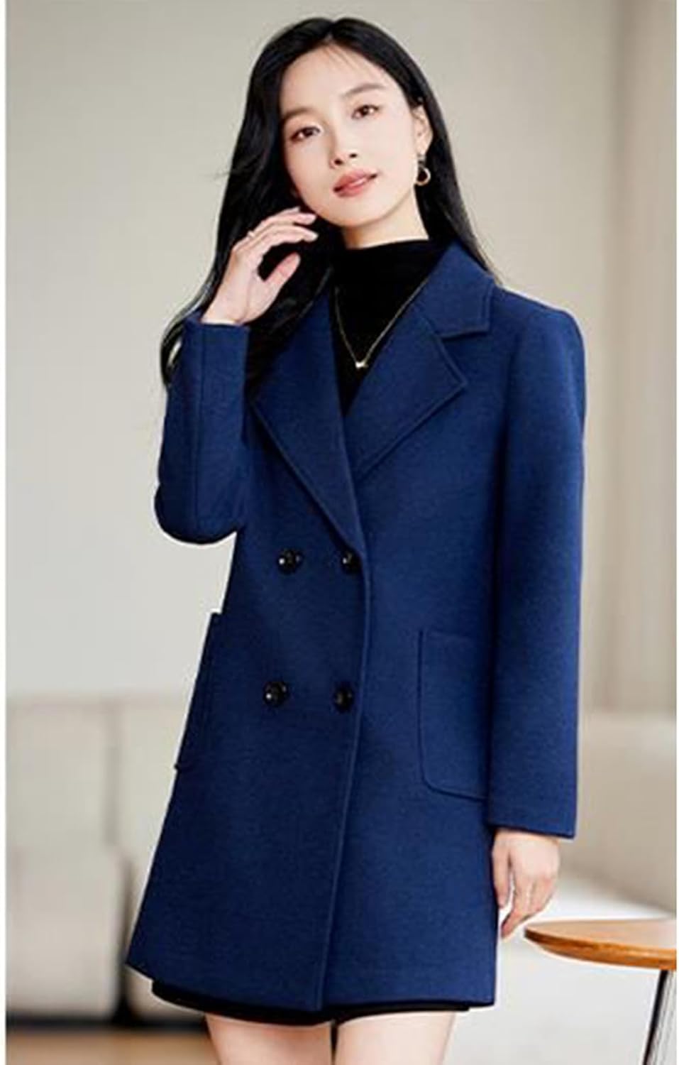 [YJSO] トレンチコート 長袖 ダッフルコート ジャケット レディース 前開き ポケット付き オープン 厚手 アウター ロングコ