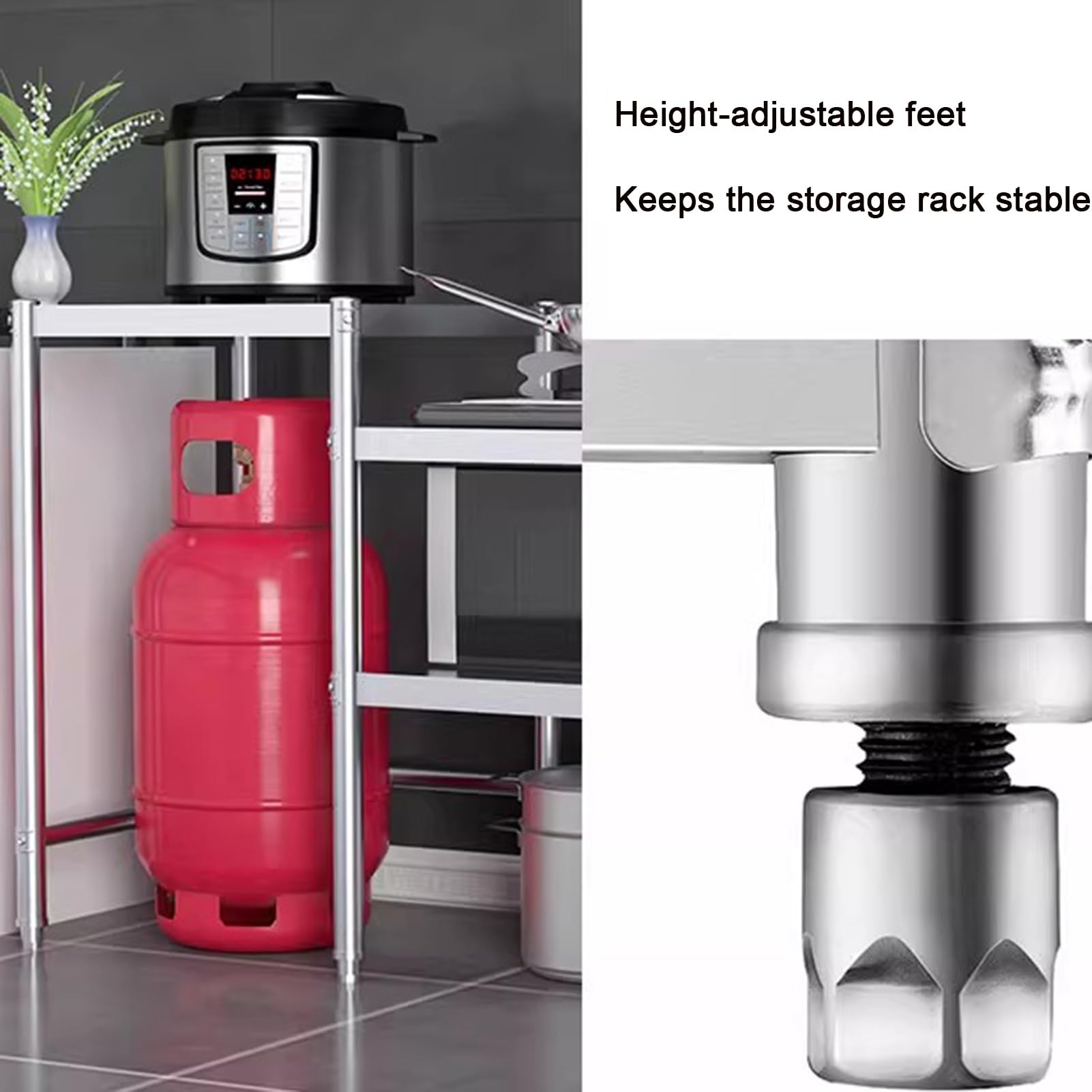 Regulowany stół ze stali nierdzewnej do kuchni i gazu blat komercyjny stacja robocza do gotowania 100 x 40 x 80 cm idealny do użytku domowego i hotelowego