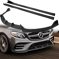 Vista 1 de Q1-TECH, 9 piezas de extensión de labio delantero del parachoques y faldón lateral compatible con Mercedes-Benz Clase E E43 AMG E200 E250 E300 E350