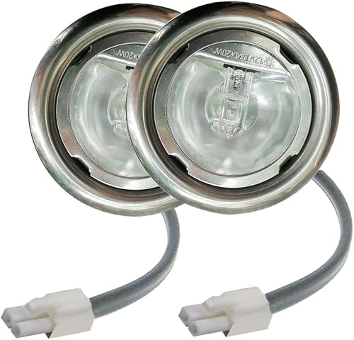 Paquete de 2 bombillas halógenas antiguas de 12 V CA de 20 W para 1.969-2.165 in/2.0 pulgadas, bombilla de gabinete de cocina para cubierta de