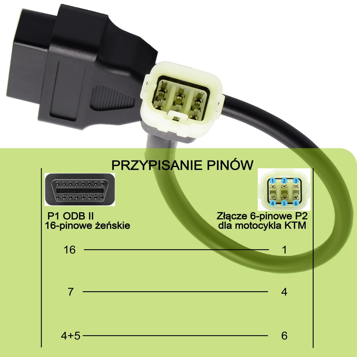 OBD2 OBDII 6-pinowy 16-pinowy adapter diagnostyczny kompatybilny z KTM Moto