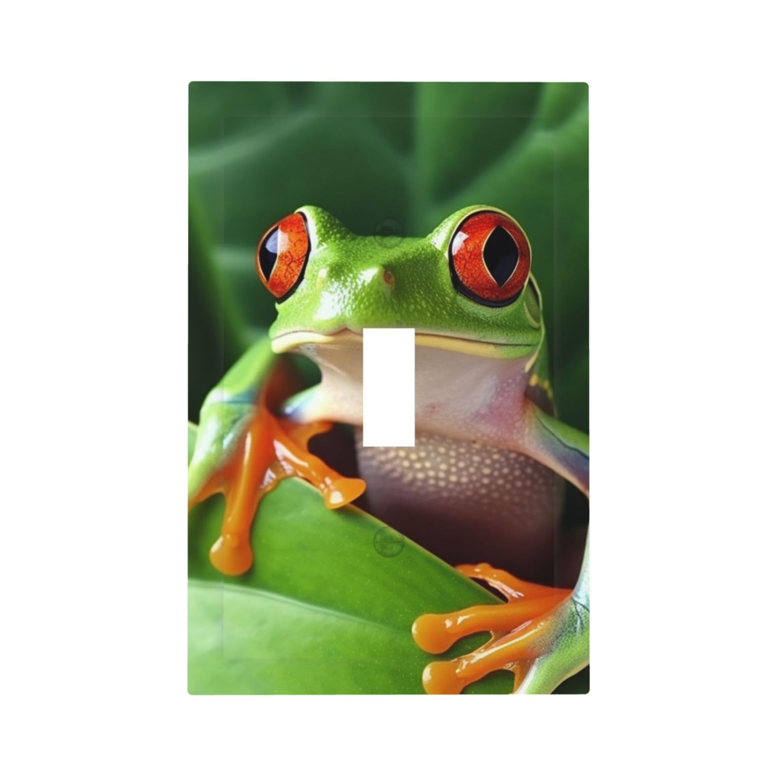 1-Gang Decorator Wall Plate Cute Frog Light Switch Cover Single Gang Receptacle Outlet Wall Plate Mid Size 5" x 3" Wallplate Unbreakable Polycarbonate Outlet Faceplates Covers