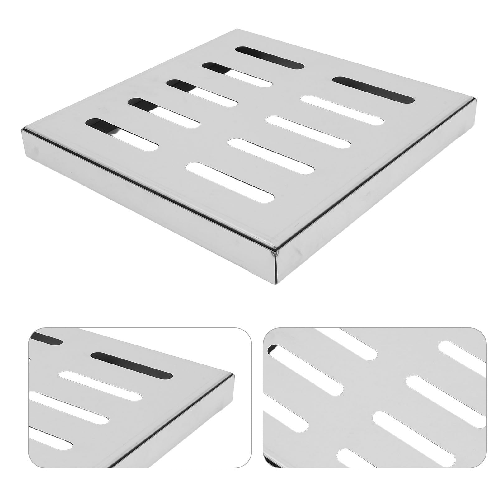 Cabilock Cubierta de Zanja de Drenaje de Acero Inoxidable Plata, Bloqueo de Residuos y Fácil Instalación para Garaje y Canal de Agua Cocina