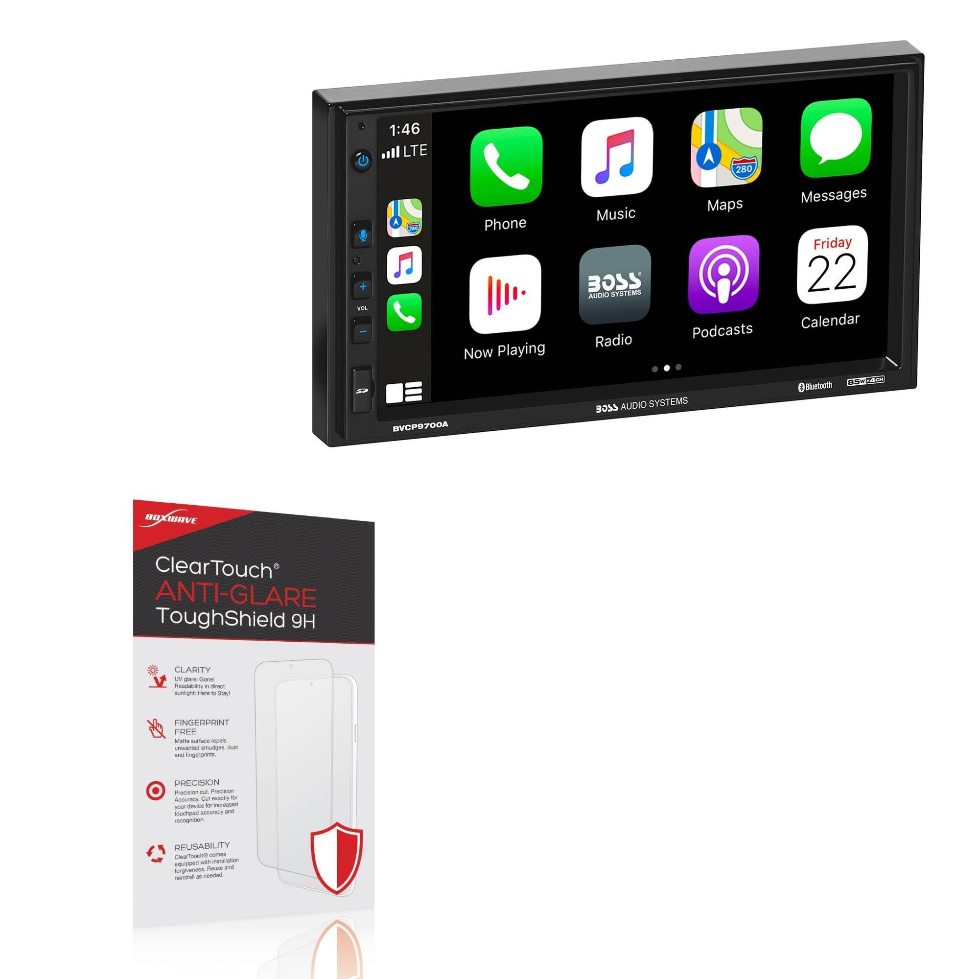 BoxWave Screen Protector Compatible with BOSS Audio BVCP9700A-C - ClearTouch Anti-Glare ToughShield 9H (2-Pack), Anti-Glare 9H Tough Flexible Film Screen Protector