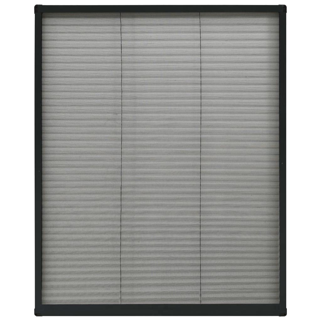 Moustiquaire Enroulable Alu pour Fenêtre de Toit, Store pour Fenêtre de Toit Plissée Aluminium Anthracite 80x100cm
