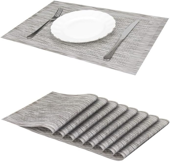 Placemats Anti-Slip Mats Western Restaurant Home Insulation Mats Coasters Table Mats Decorative Mats(Gray)