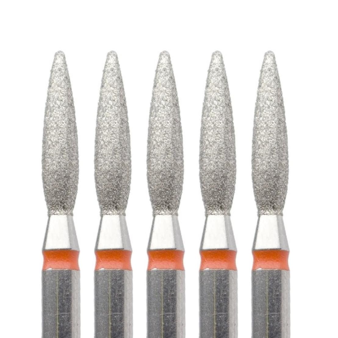 Original KMIZ Nail Drill Bit [5‑Pack] - Diamond Flame, 2.3 mm, Fine Grit, 3/32” Shank - E-File Bits for Cuticle Work, Nail Plate Reduction, and Gel Polish Removal