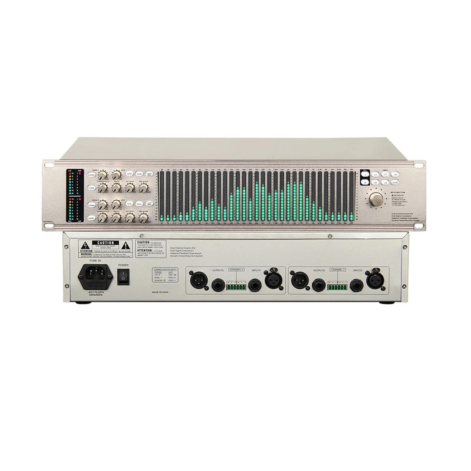 Doppio Processore Audio Crossover Con Equalizzatore Grafico Audio Digitale A 31 Canali 2U For Concerti Sul Palco
