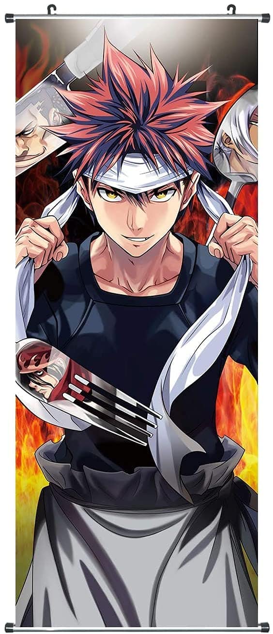 CosplayStudio Large Food Wars! Shokugeki no Soma Fabric Scroll Picture | Kakemono 100 x 40 cm | Design: Soma Yukihira