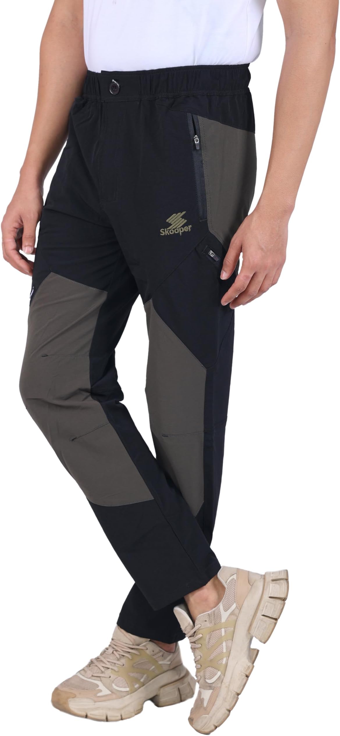 Skooper Nylon Lycra Stretchable Regular fit Cargo Track Pant for Men