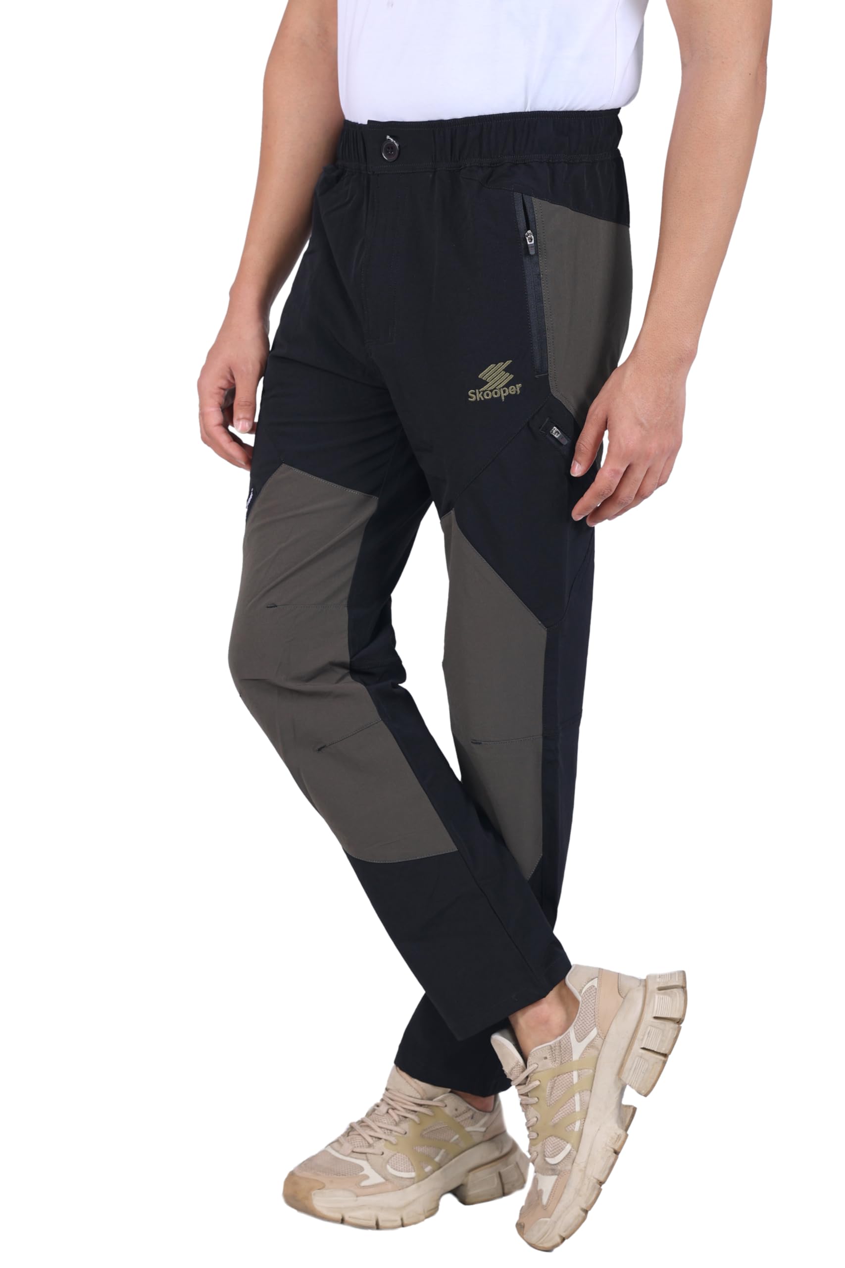 Skooper Nylon Lycra Stretchable Regular fit Cargo Track Pant for Men