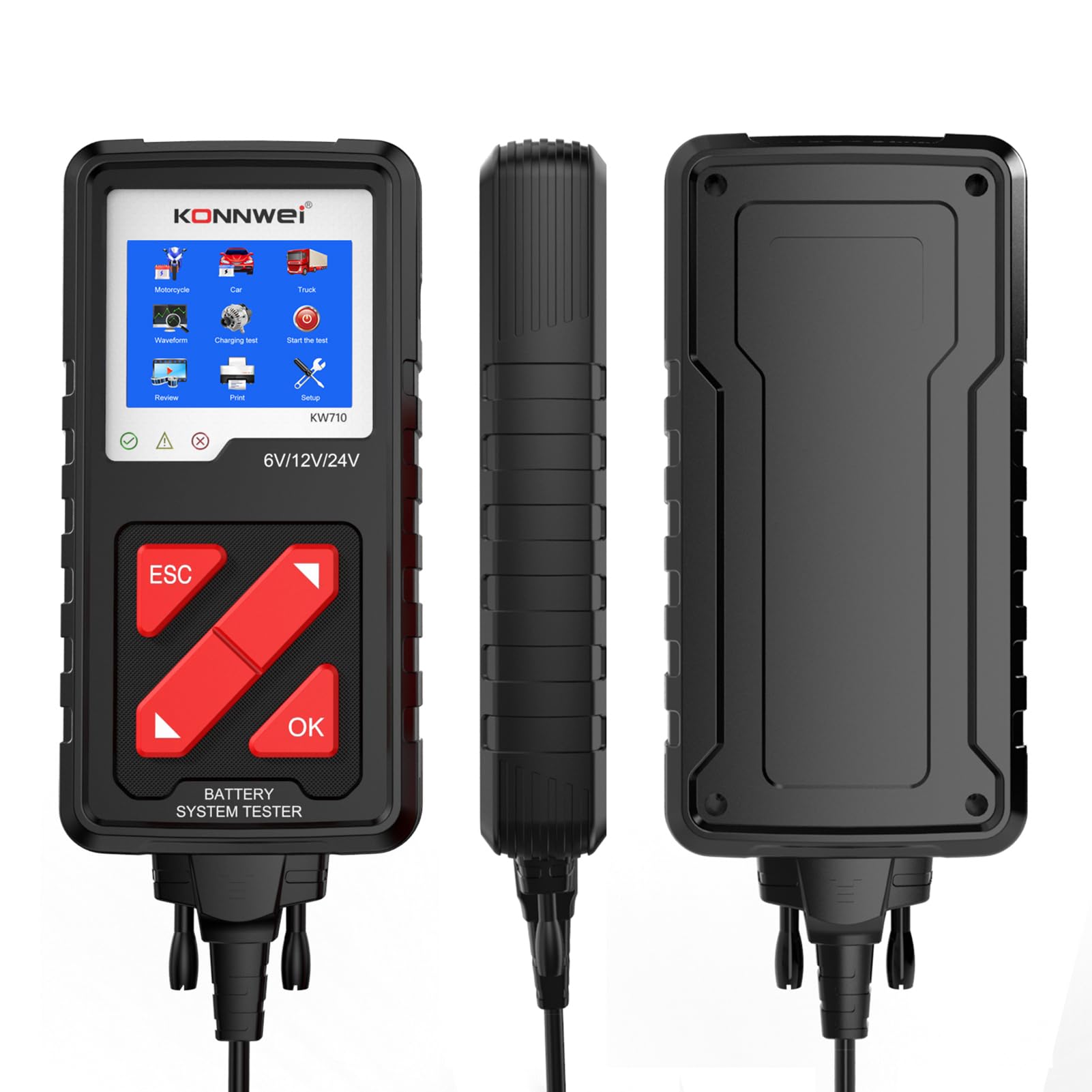 Testeur de batterie de voiture KW710 100-2000CCA Testeur d'alternateur automobile Analyseur de batterie automatique numérique Testeur de système de démarrage de charge pour