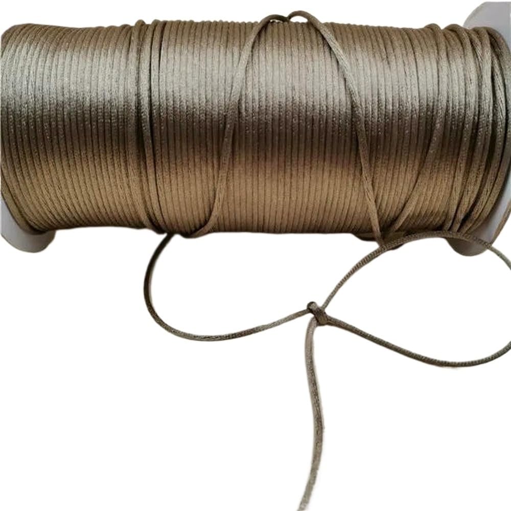 Sznurki do koralików, Pleciony sznurek do makramy 2mm wielokolorowy 10-225m(Lt Coffee 814,225meters whole roll)
