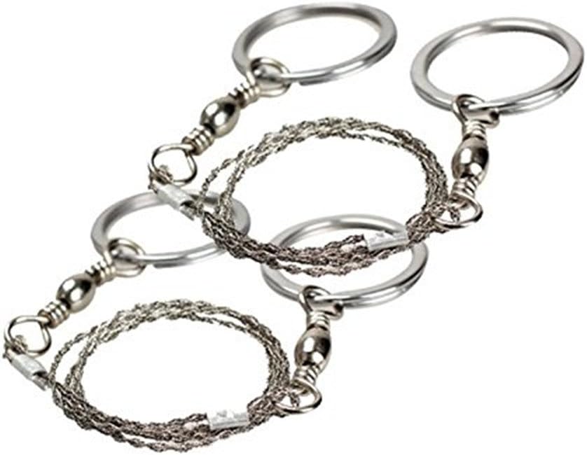 SIQIAN Survival Ring Saw Commando Wire Saw Bulk, Ideal For Survival Kits (SILVER,2PCS)