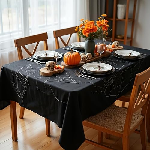 Miniatura 98 de Sancua Mantel cuadrado resistente a manchas y arrugas, lavable, de poliéster, decorativo de tela para mesa de comedor, fiestas de bufé y campamento,