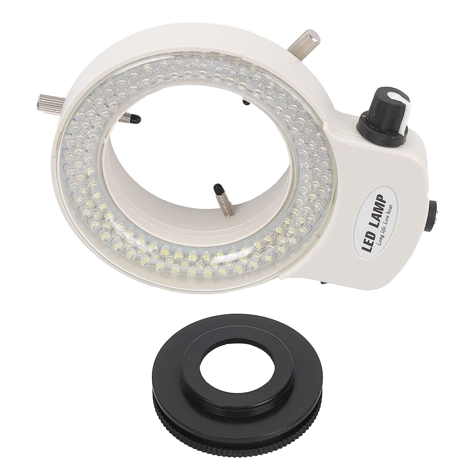 LED-Lichtmikroskop, LED-Lichtmikroskop-Lichtquelle, ABS, Schattenlose Beleuchtung für Stereo-Teleskope, Industrie-Mikroskop-Kamera (EU-Stecker)