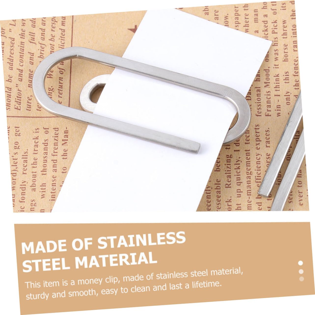 HOMSFOU 5 Set Fermasoldi Inossidabile Clip Per Documenti E Ricevute Pratiche E Resistente Per Ufficio E Casa Design Elegante Per Foto E Note 3 Pezzi * 5