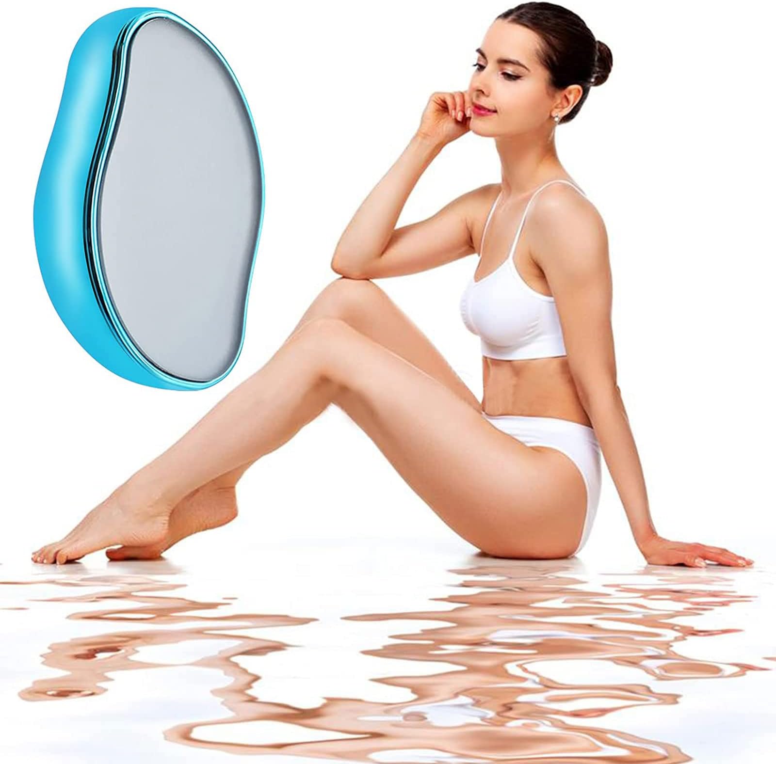 YingGouingCrystal Hair Eraser, Magic Painless Hair Remover Tool & Skin Exfoliator Tool For Men & Women Arms Legs Back, Fast & Easy Exfoliate, Soft Smooth Silky Skin, Secret Makeup (Blue)