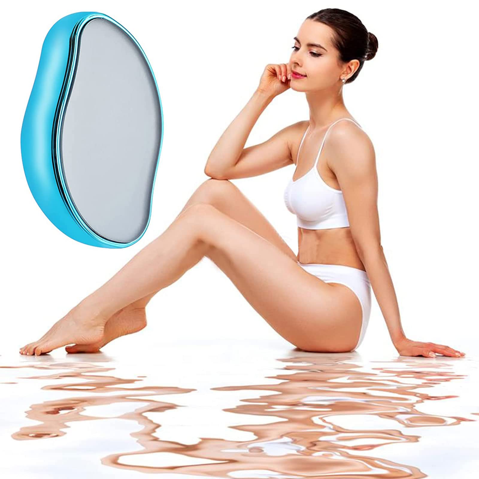 YingGouingCrystal Hair Eraser, Magic Painless Hair Remover Tool & Skin Exfoliator Tool For Men & Women Arms Legs Back, Fast & Easy Exfoliate, Soft Smooth Silky Skin, Secret Makeup (Blue)