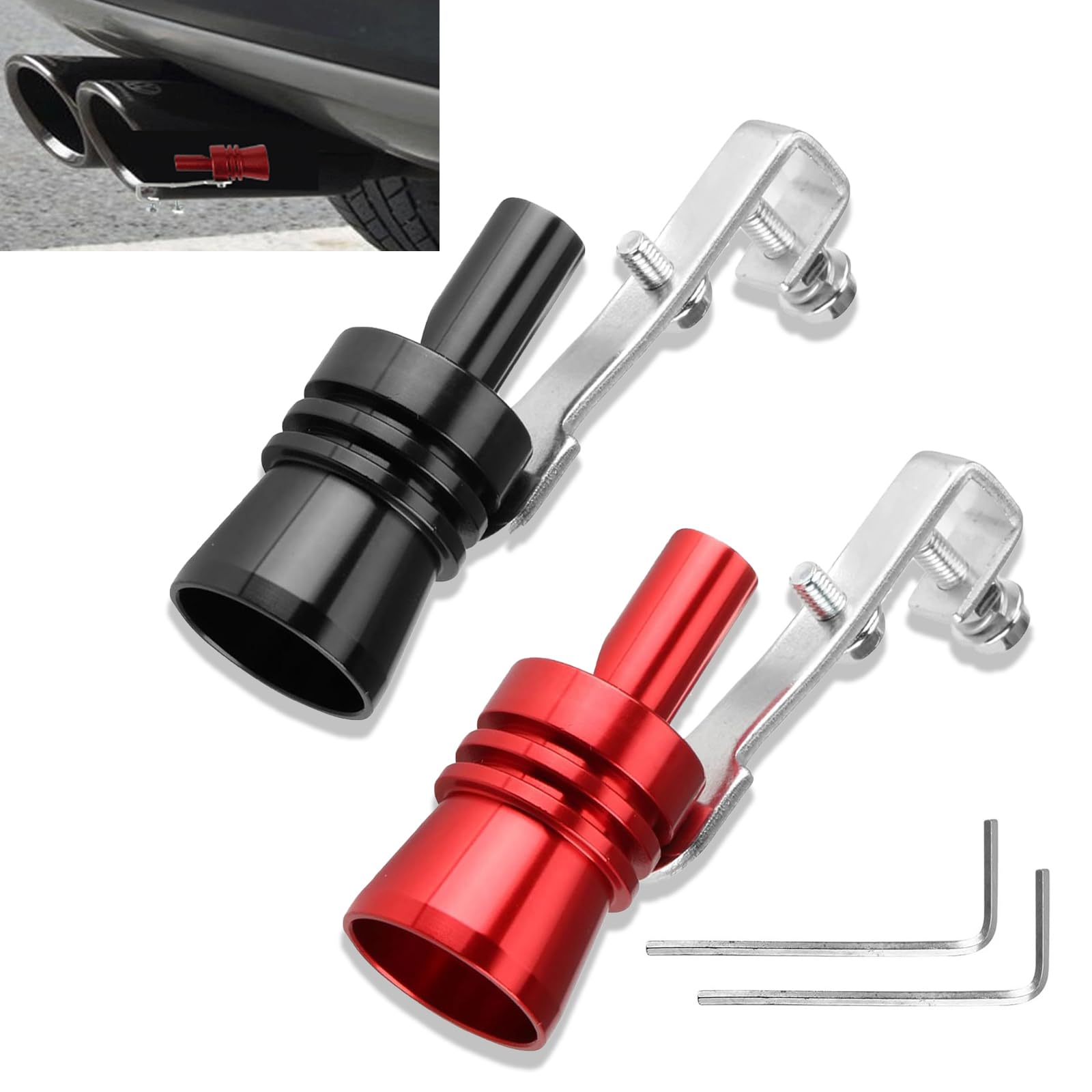 Xiciki 2 Pcs Exhaust Whistle Sound Booster, Aluminum Alloy Turbo Whistle for Automobile SUV Truck Accessories and Modified Exhaust System